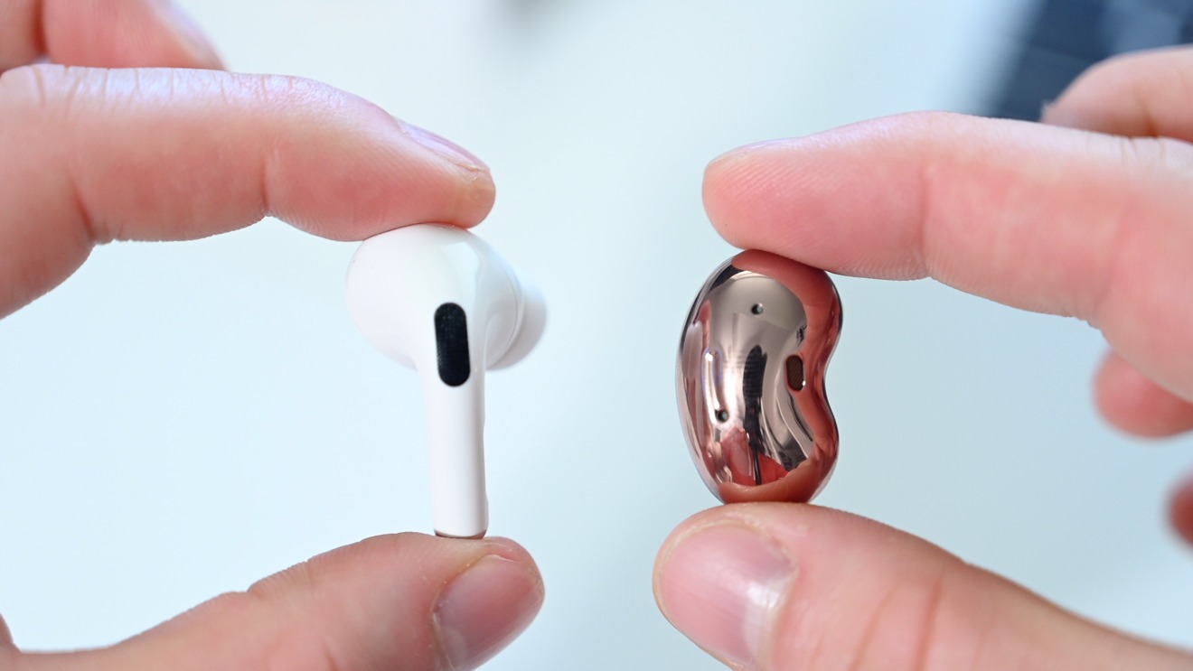 Galaxy Buds Live earbud versus AirPods Pro earbud